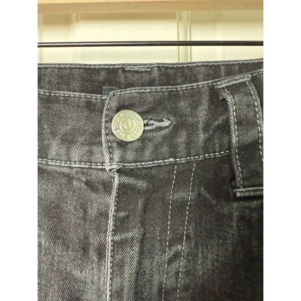 True Religion Men's Ricky Relaxed Straight Jeans Black Demin Size 36W x 29.5L